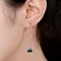 Yatming Handmade Chip Stone Drop Earrings for Women, Tumbled Stones Dangle Hoop Eardrop for Reiki Healing
