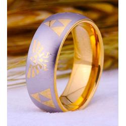 Cloud Dancer Free Custom Engraving The Legend of Zelda Ring- Crest and Triforce Ring Tungsten Carbide Wedding Bands Ring