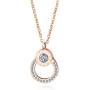 León Jewelry Roman Numerals Cubic Zirconia Ring Round Pendant Necklace Stainless Steel Rose Gold Plated for Women Girls