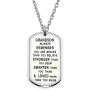 AGR8T Grandson Pendant Necklace Birthday Dog Tag Gifts for Men Boy You are Braver Stronger Smarter Than You Think