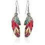 Colorful Copper Feather Earrings for Women Girls, Wires are Hypoallergenic -Feather Jewelry-Handmade Drop Dangle Colorful Copper Feather Earrings for Women Girls, Wires are Hypoallergenic -Feather Jewelry-Handmade Drop Dangle