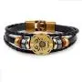 Casa De Novia Jewelry Retro 12 Zodiac Constellation Alloy Leather Hand Woven Braided Rope Bracelet Punk Chain Cuff Casa De Novia Jewelry Retro 12 Zodiac Constellation Alloy Leather Hand Woven Braided Rope Bracelet Punk Chain Cuff