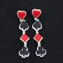Playing Cards Suit Dangle Poker Blackjack Heart Spade Club Casino Dangle Drop Earrings