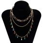 ALAIX Womens Gold Chain Choker Necklace Multilayer Long Necklace Hiphop Style Detachable Colourful Necklace for Women Teen Girls