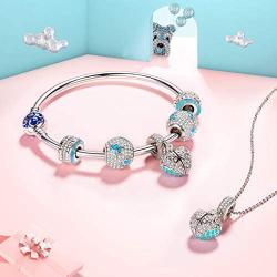 NINAQUEEN''Wings of Love'' 925 Sterling Silver Heart Charms for Women Engraved with''I Love You Forever'' Fit Both Bracelet and Necklace Gift Jewelry Box included