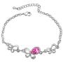 MAFMO Fashion Butterfly Hot Pink Jewelry Sets Necklace and Earrings and Bracelet for Women