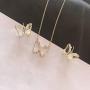 Amvie Butterfly Jewelry Set Necklace and Earrings Sets for Women Girls 18k Gold Plated Earrings for Women Studs Set Fashion Jewelry Gifts for Her/Mom/Wife