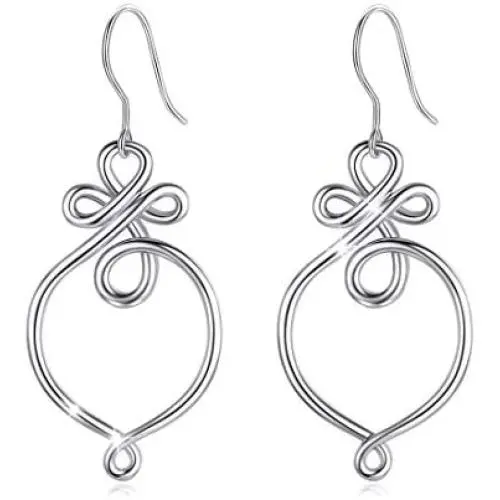 Eusense Celtic Knot Earrings, Sterling Silver Polished Good Luck Irish Celtic Jewelry Gift for Women Girls Eusense Celtic Knot Earrings, Sterling Silver Polished Good Luck Irish Celtic Jewelry Gift for Women Girls