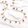 Gold Dainty Evil Eye Choker Necklace,14K Gold Plated Cute Tiny Dangle Disc Evil Eye Minimalist Choker Necklace for Women