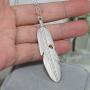 YienDoo Boho Silver Feather Pendant Necklace Chain Dainty Long Leaf Necklace Gypsy Charm Jewelry for Women and Girls
