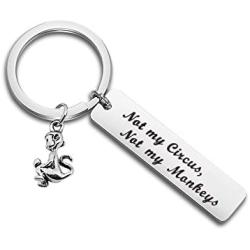 ENSIANTH Not My Circus Not My Monkeys Keychain Funny Retirement Jewelry for Coworker Boss Social Worker Gift