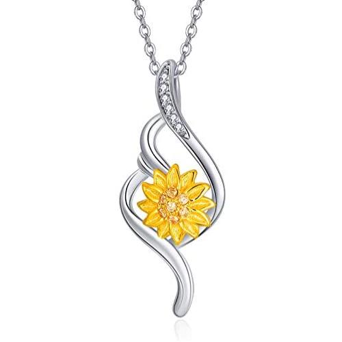 KINGWHYTE 925 Sterling Silver for Women Silver Jewelry Necklace 18+2'' Chain