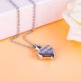 Fanery Sue Personalized Text Engraving Heartshape Urn Pendant Necklace Memorial Keepsake Customized Cremation Jewelry for Ashes