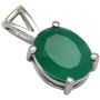 YoTreasure 0.60'' Green Onyx Solid 925 Solid Sterling Silver Chain Pendant