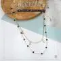 Evazen Boho Layered Necklace Gold Leaf Choker Necklaces with Black Bead Adjustable Fashion Chain Jewelry for Women and Girls