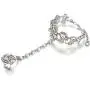 EVER FAITH Womens Austrian Crystal 1920s Style Inspired Banquet Prom Bracelet Adjustable Ring Set Silver-Tone