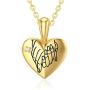 SISGEM 14K Real Gold Heart Necklace for Women,Solid Gold Chain and Pendant Necklace with Natural Diamond,Anniversary Jewelry Gifts for Wife Girlfriend,16+2