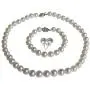 Pearl Romance II Round Pearl II White Pearl Necklace Bracelet & Earrings Set for Women 3 Piece Set Strand Stud Earring Pearl Jewelry Christmas Genuine Cultured Freshwater