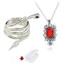YouU 2 Pcs City of Bones Isabelle Lightwoods Electrum Whip Serpent Snake Bracelet and Necklace Set with Storage Box