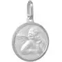 Small Sterling Silver Guardian Angel Medal Necklace 5/8 inch Round Italy, 16-30 inch 0.8mm_Box_Chain Small Sterling Silver Guardian Angel Medal Necklace 5/8 inch Round Italy, 16-30 inch 0.8mm_Box_Chain