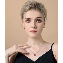 AMYJANE Bridal Jewelry Set for Women - Sterling Silver Teardrop Crystal Cubic Zirconia CZ Halo Necklace Earrings Set for Girls Wedding Party Prom Bride Bridesmaids Gift