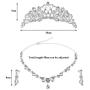 YANSHON Bridal Jewelry Set For Wedding, Tiaras Earrings Necklace Wedding Sets, Crystal Crown Necklace Earrings Tiaras For Women, Bride, Birthday Party