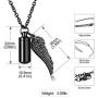 XIUDA Cremation Jewelry Urn Necklace for Ashes with Angel Wing Charm & Cylinder Eternity Stainless Steel