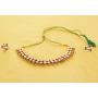 Touchstone ''Contemporary Kundan Collection Indian Bollywood Traditional Mughal Kundan polki Look Designer Jewelry Necklace Set for Women in Gold Tone