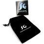 Earrings E16–N SG Liquid Metal by Sergio Gutierrez. SG black velvet pouch included. Chrome finish