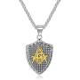 My Daily Styles Stainless Steel Mens Freemason Necklace - Masonic Symbol Pendant Necklace - 22'' Inch Chain
