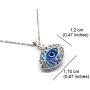 Mystic Jewels - 925 Sterling Silver Glass Evil Eye Drop Shape Filigree Pendant with Silver Chain (Eye Shape)