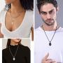 PROSTEEL Stainless Steel Saint Christopher Necklace for Men Women, 22''-24'' Adjustable, Black/18K Gold Plated, Patron Saint of Travellers, Come Gift Box