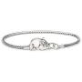 RUBYCA 20pcs 20cm Snake Chain 18KGP Silver Plated Charm Bracelet European Bead Lobster Heart Clasp