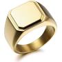 MeMeDIY Personalized Engraved Initial Monogram Signet Ring for Men Women Girls Boys Customize Stainless Steel Wedding Letter Rings Jewelry Bundle with Ring Size Adjusters