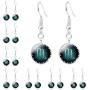 12 Constellations Zodiac Green Round Hook Earrings for Girls Boys Birthday Gifts