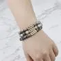 YINI 3 Pcs Natural Volcanic Stone Friendship Bracelets Handmade Beaded Stretch Bracelets