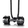 XUANPAI Mens Stainless Steel Hollow Fitness Gym Barbell Dumbbell Pendant Necklace with Chain 24'' XUANPAI Mens Stainless Steel Hollow Fitness Gym Barbell Dumbbell Pendant Necklace with Chain 24''