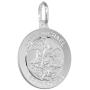 Sterling Silver St Michael Medal Necklace 3/4 inch Round Italy 0.8mm Chain