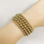 5 Pcs Beaded Stackable Bracelets Set Brass Bead Ball Chain Elastic Bracelets Gold/Silver Stretch Bracelets Stretchable Bangles Friendship Couple Simple Delecate Jewelry for Women Men