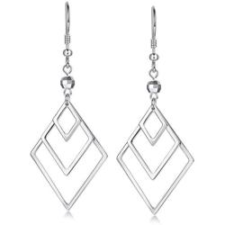 Sterling Silver Geometric Drop Earrings Dangle Earrings for Women Girls Fish Hook Earrings Costume Jewelry