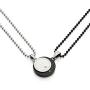 COOLSTEELANDBEYOND A Pair Couples Lovers Steel Moon and Sun Pendant Necklace with Cubic Zirconia for Man Woman Friends