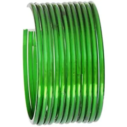 JDZ Collection Traditional Indian Glass Bangles for Women/Girls- Bollywood Fashion Jewelry Green Bangals, Plain Thick Churi Ethnic Wedding Wear, Size-2.6