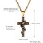 PROSTEEL Snake Cross Necklace, 316L Stainless Steel Pendant & Chain, Men Women Amulet Cross Necklace, 22''-24'' Adjustable, Come Gift Box
