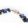Elegant Womens Hematite Magnetic Therapy Necklace with Healing Stones Pain Relief for Neck Arthritis Migraine Headaches Shoulders and Back (Regular, Blue Cat Eye)