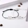 SUNSH 2Pcs Pinky Promise Heart Infinity Bracelet for Couple Women Teen Girl Boy Adjustable Black/White String with Wish Card Lover Beat Friend Family Husband Wife Boyfriend Girlfriend Friendship Gifts