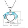 Sterling Silver Double Palm Tree Necklaces Pendant Earrings Blue Opal Pendant Perfect Birthday Present