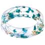 VEINTI+1 Creative Handmade Sky Blue Babysbreath Dried Flowers Women/Mens Trendy Rings
