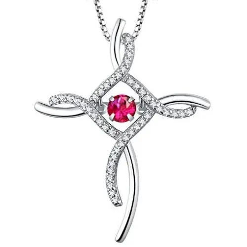 YL Celtic Knot Cross Necklace Sterling Silver Cubic Zirconia Loop Infinity Pendant Dancing Bristhstones Crucifix Jewelry YL Celtic Knot Cross Necklace Sterling Silver Cubic Zirconia Loop Infinity Pendant Dancing Bristhstones Crucifix Jewelry