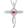 YL Celtic Knot Cross Necklace Sterling Silver Cubic Zirconia Loop Infinity Pendant Dancing Bristhstones Crucifix Jewelry