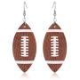 Teardrop Leather Earrings Dangle Drop Football Basketball Waterdrop Hook Earrings Lightweight Ear for Women Ball Sports Lover Girls Jewelry 2Pcs Set